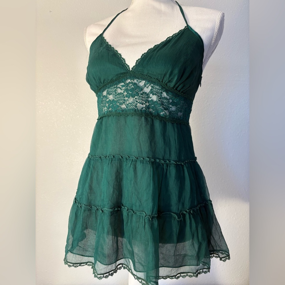 Bebe dark green lingerie top
